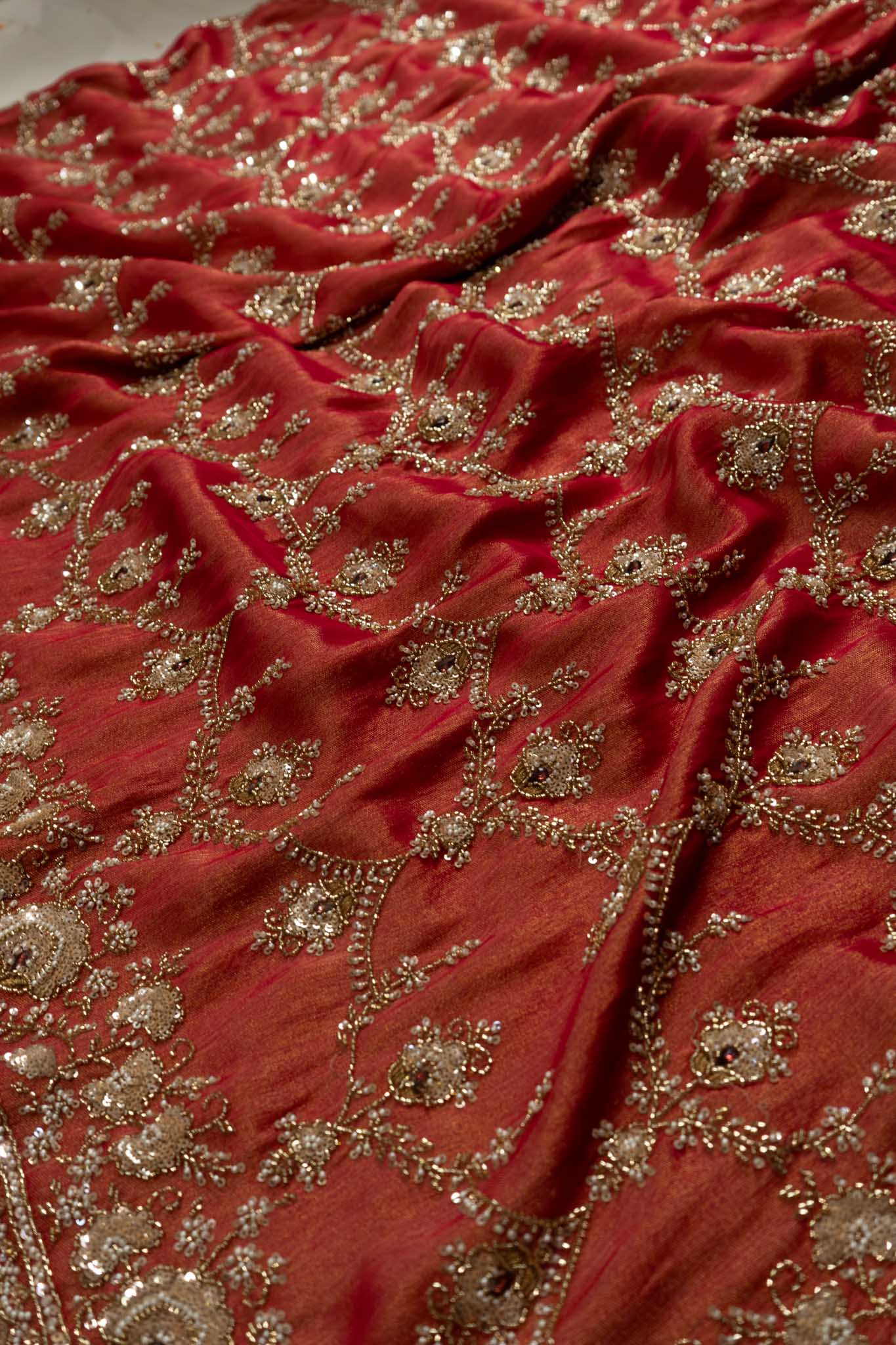 Tissue Silk Regal Floral Jaal Saree