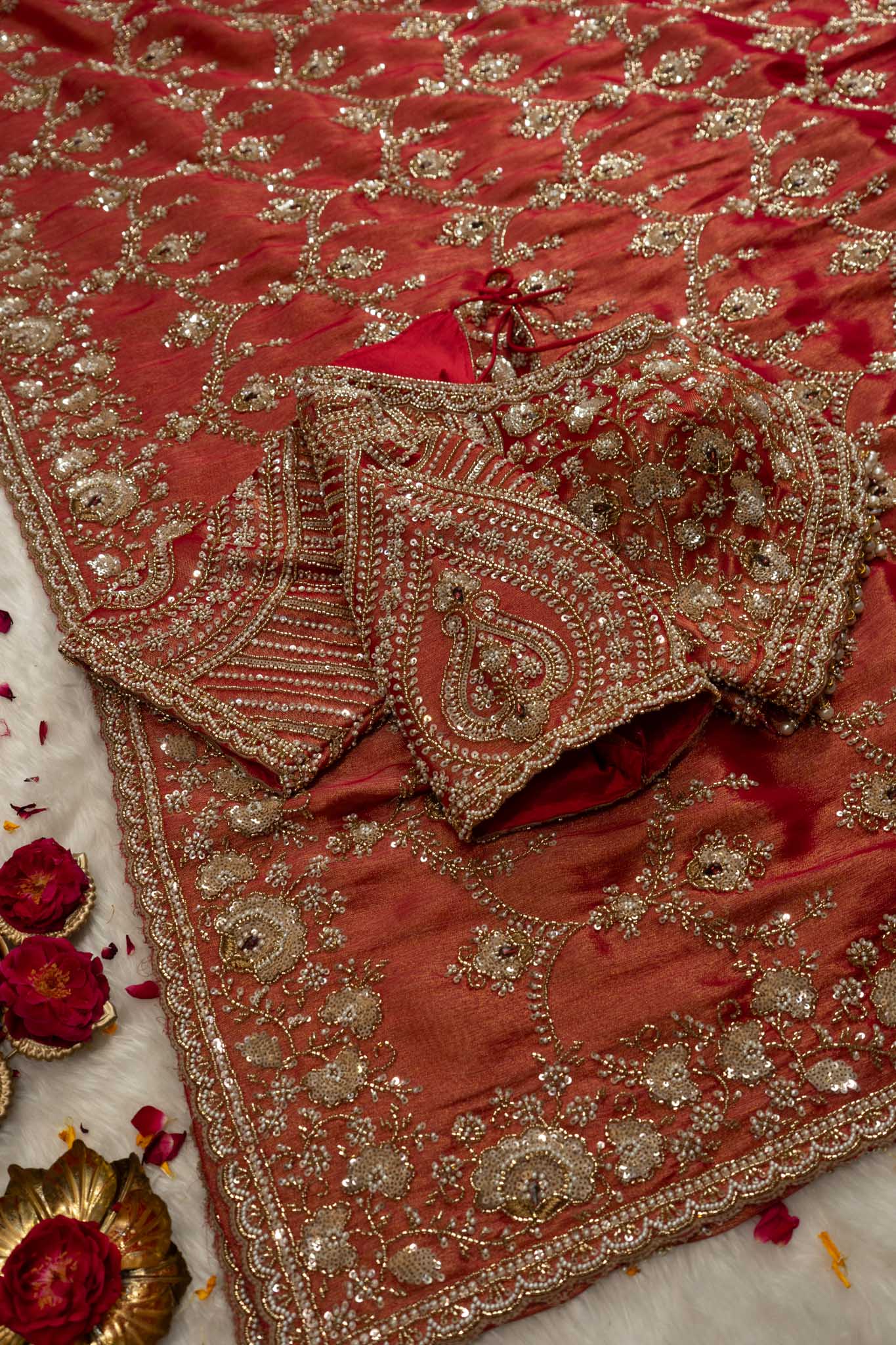 Tissue Silk Regal Floral Jaal Saree