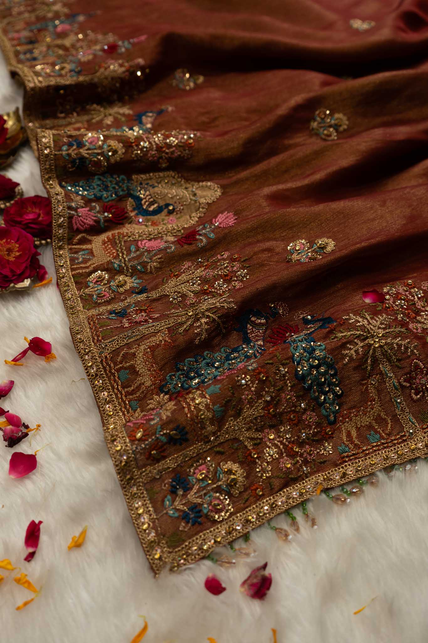 Tissue Silk Heritage Figurine Saree