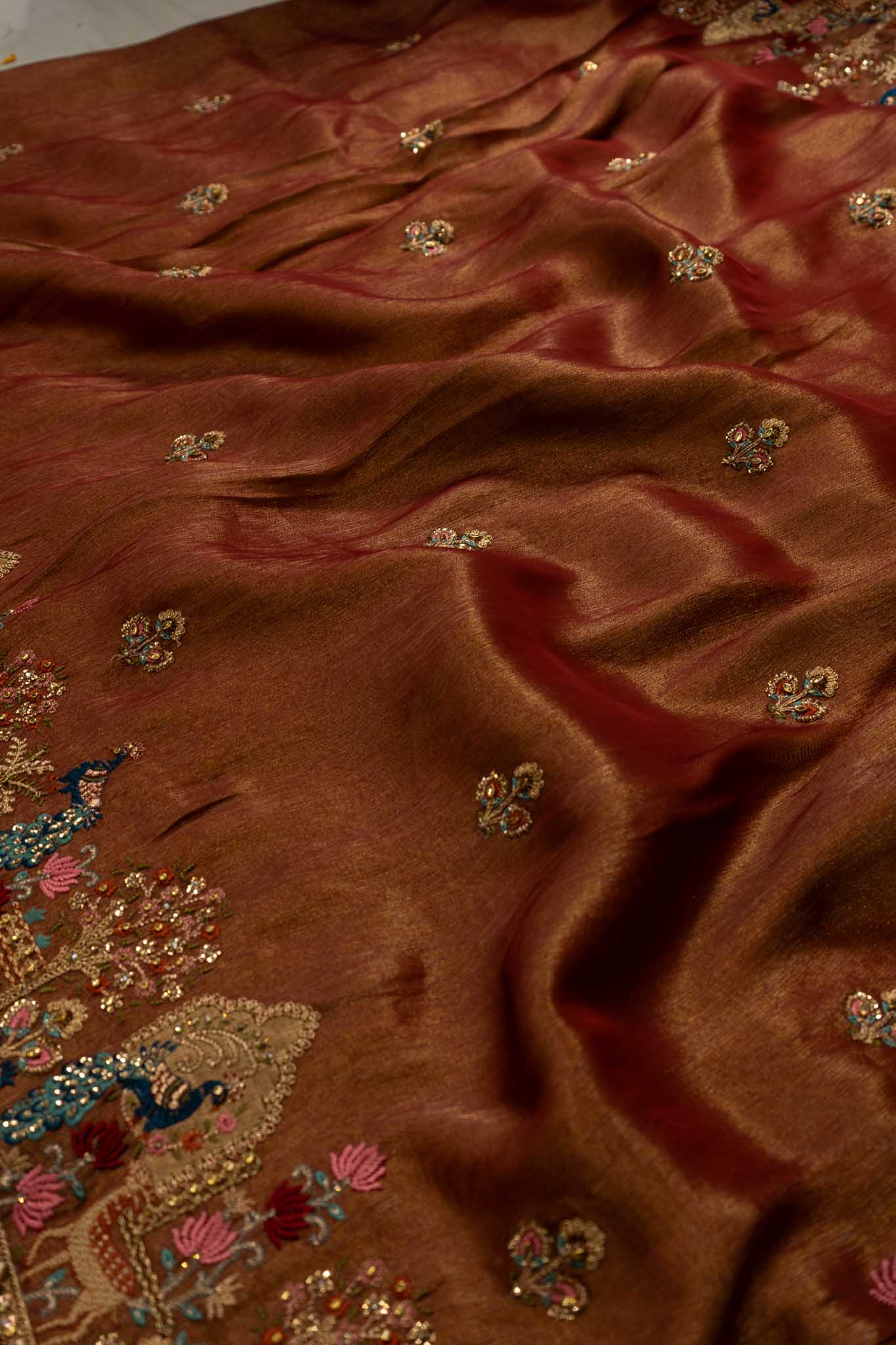 Tissue Silk Heritage Figurine Saree