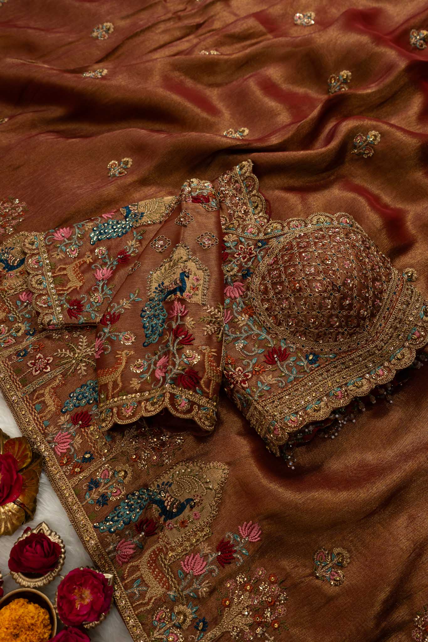 Tissue Silk Heritage Figurine Saree