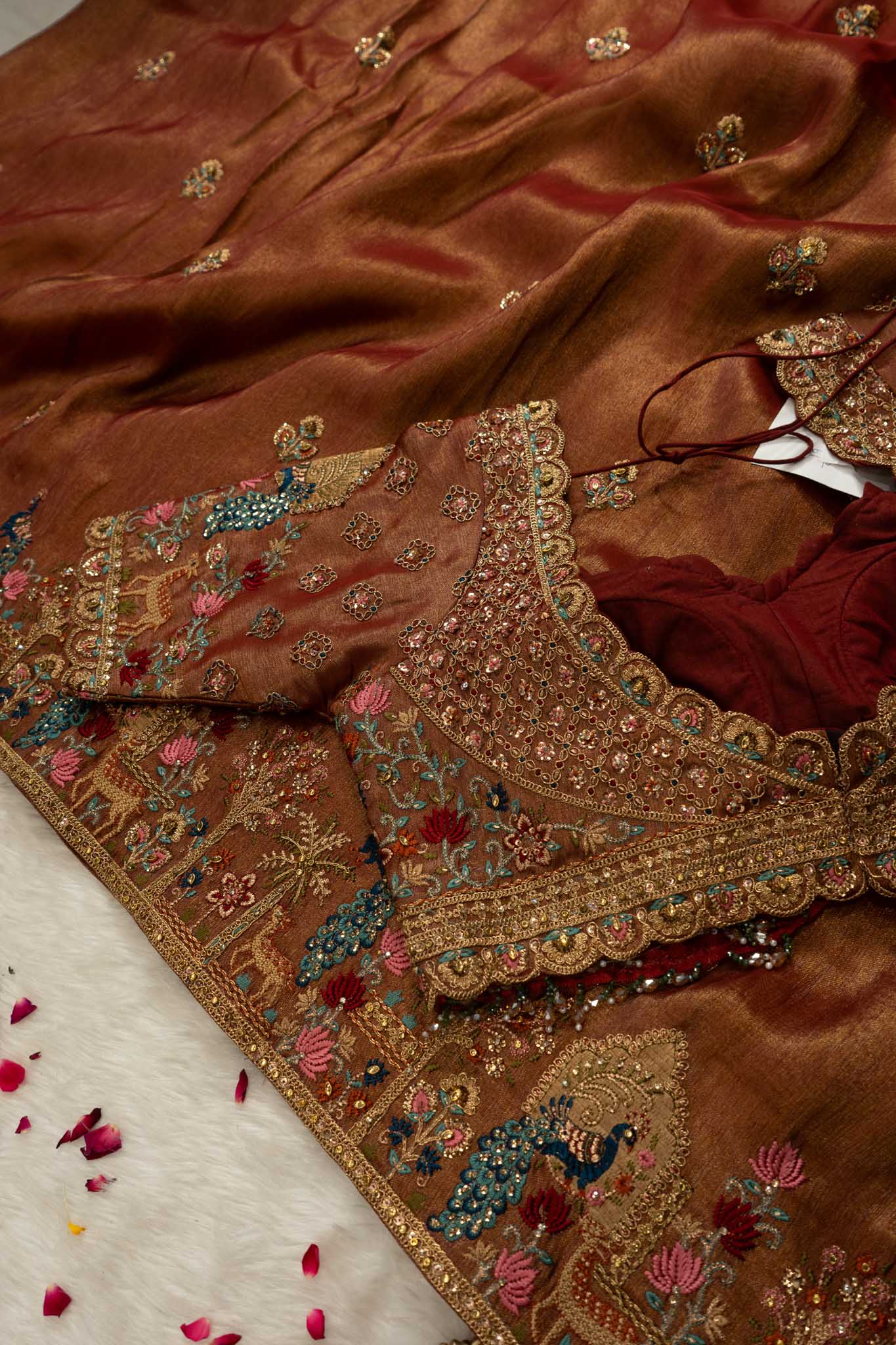 Tissue Silk Heritage Figurine Saree