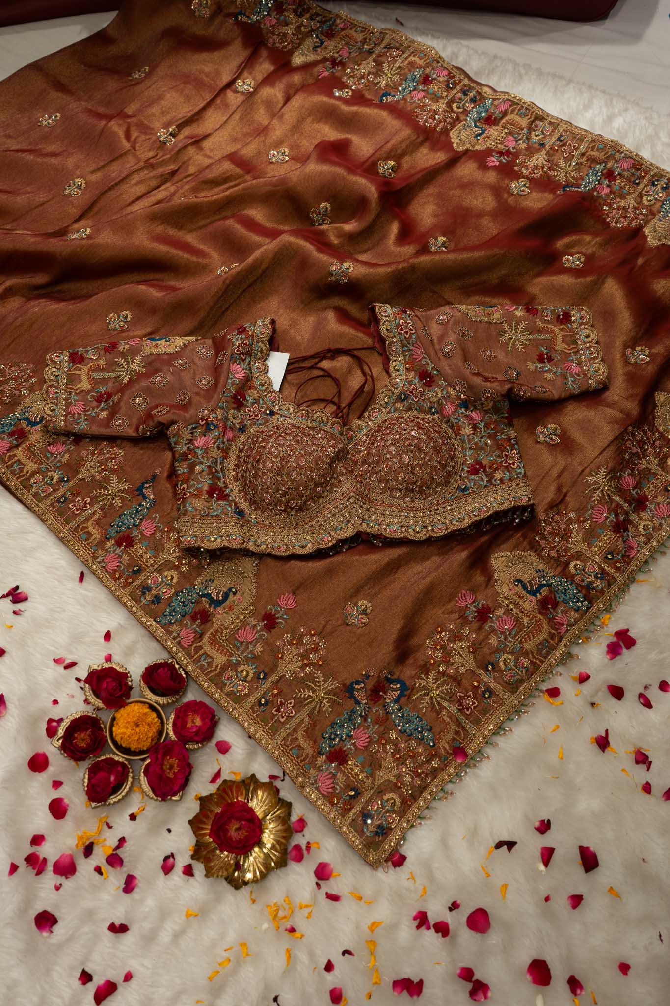 Tissue Silk Heritage Figurine Saree