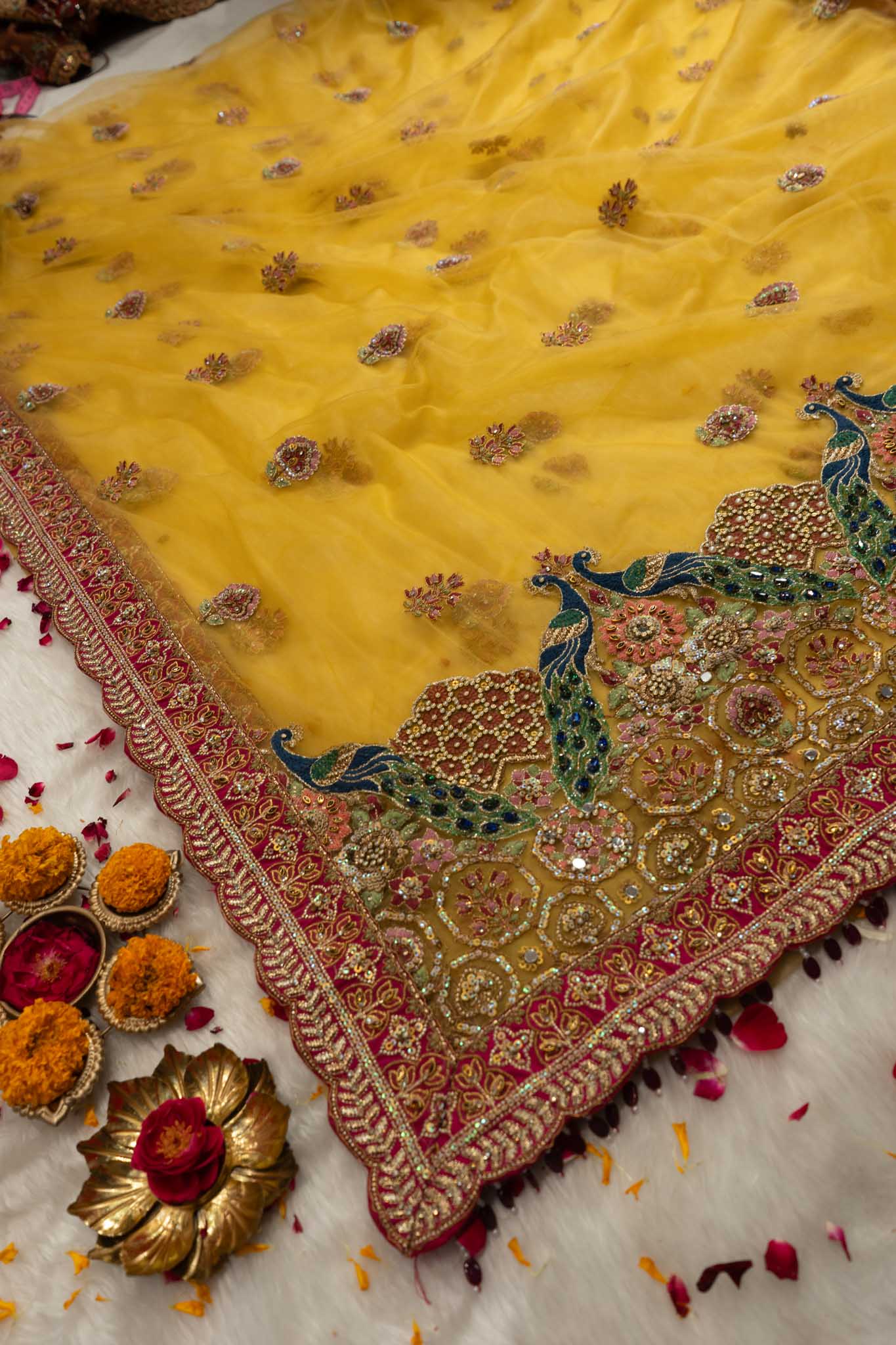 Premium Net Peacock Border Saree Price