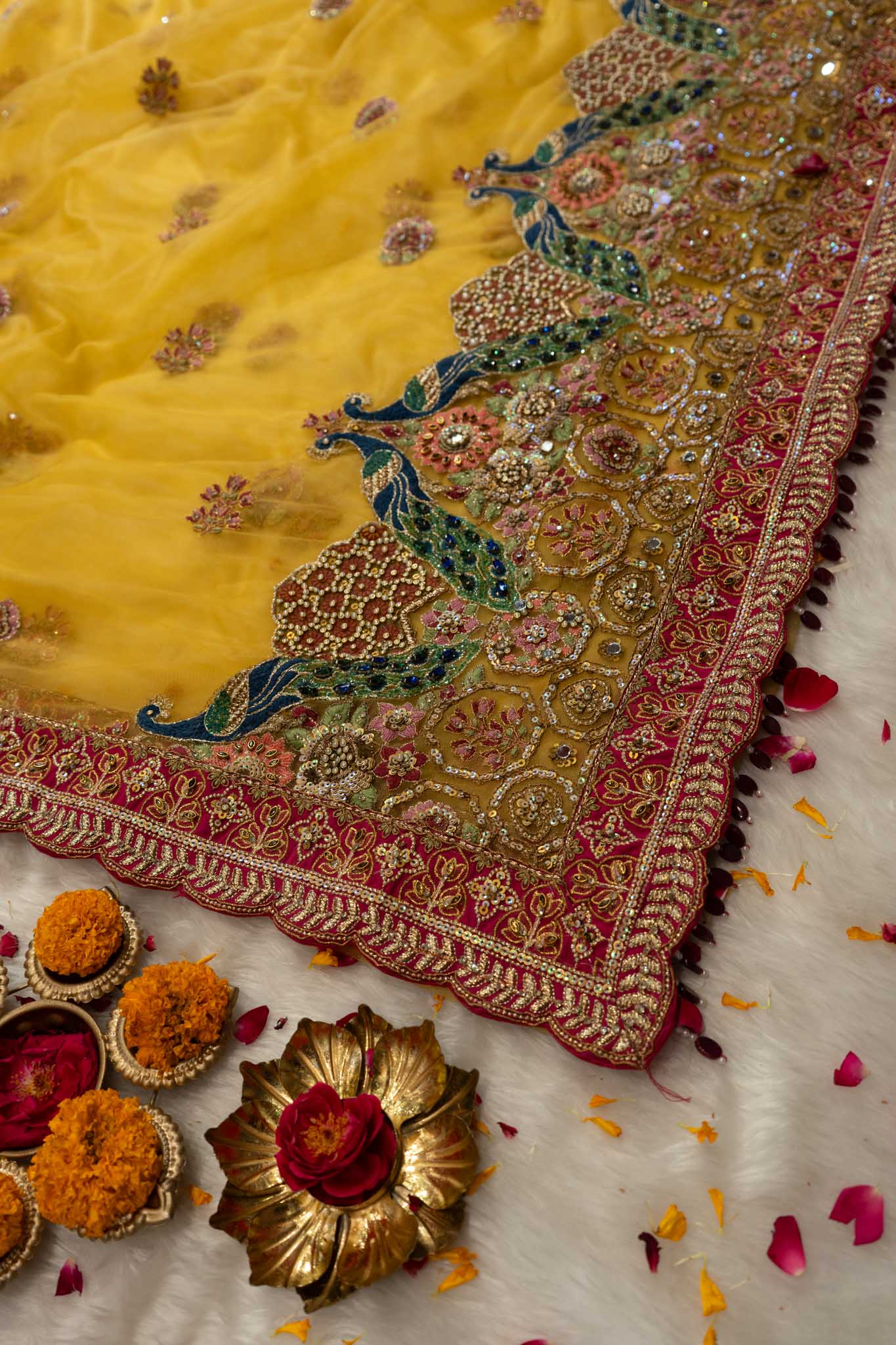 Premium Net Peacock Border Saree Price