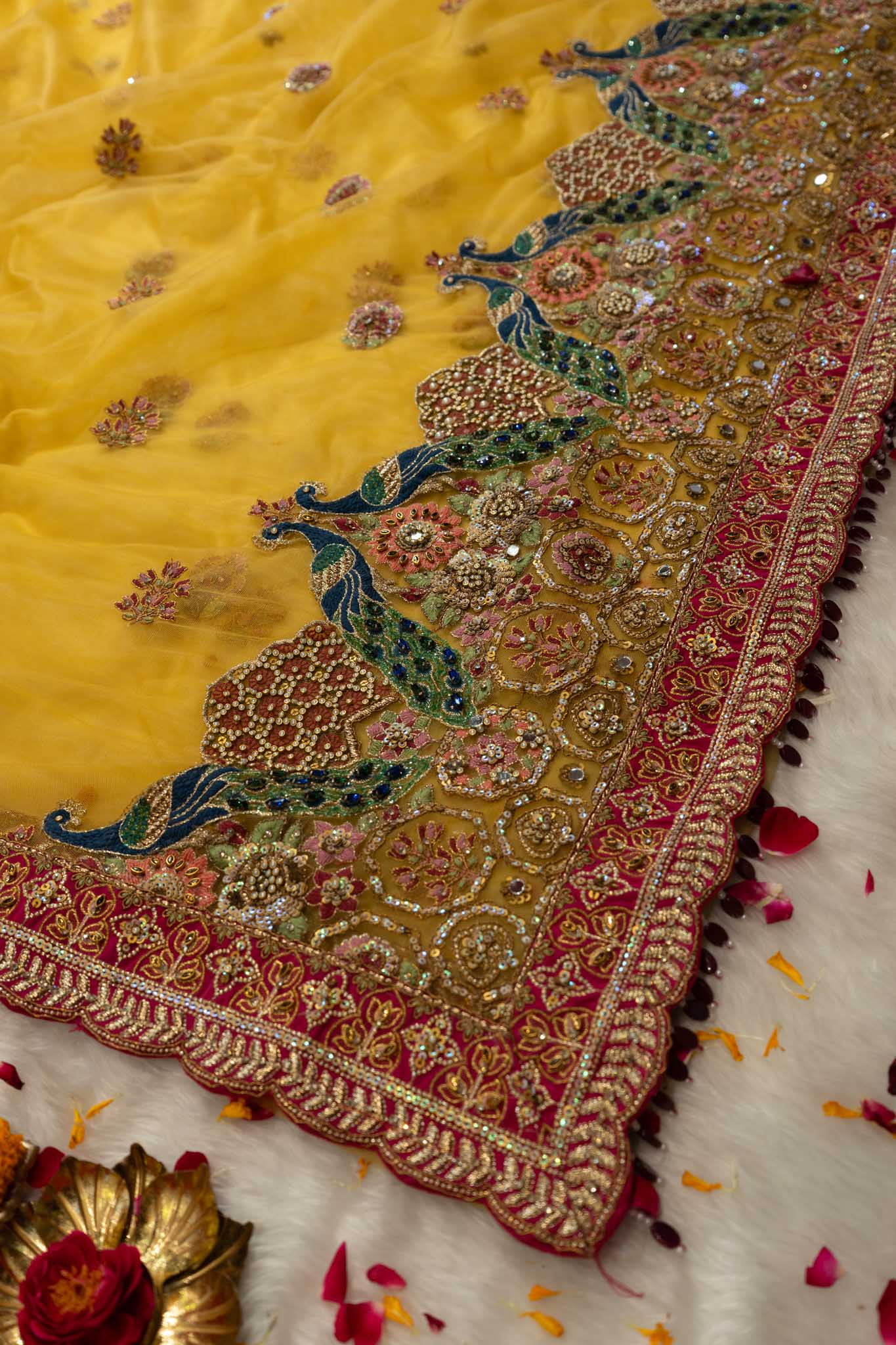 Premium Net Peacock Border Saree Price