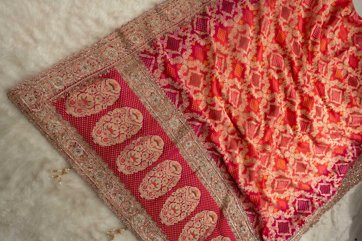 Khaddi Georgette Heritage Bandhani Saree