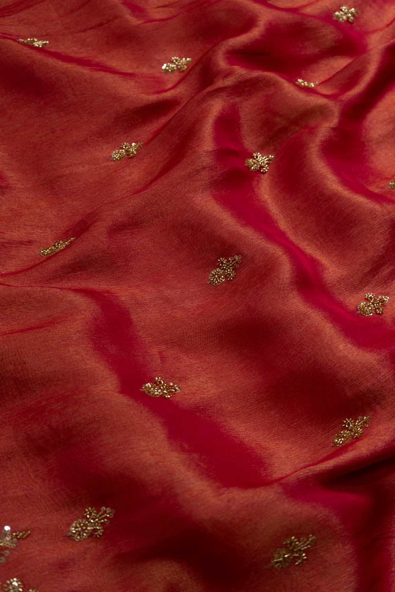 Soft Tissue Silk Scalloped Saree