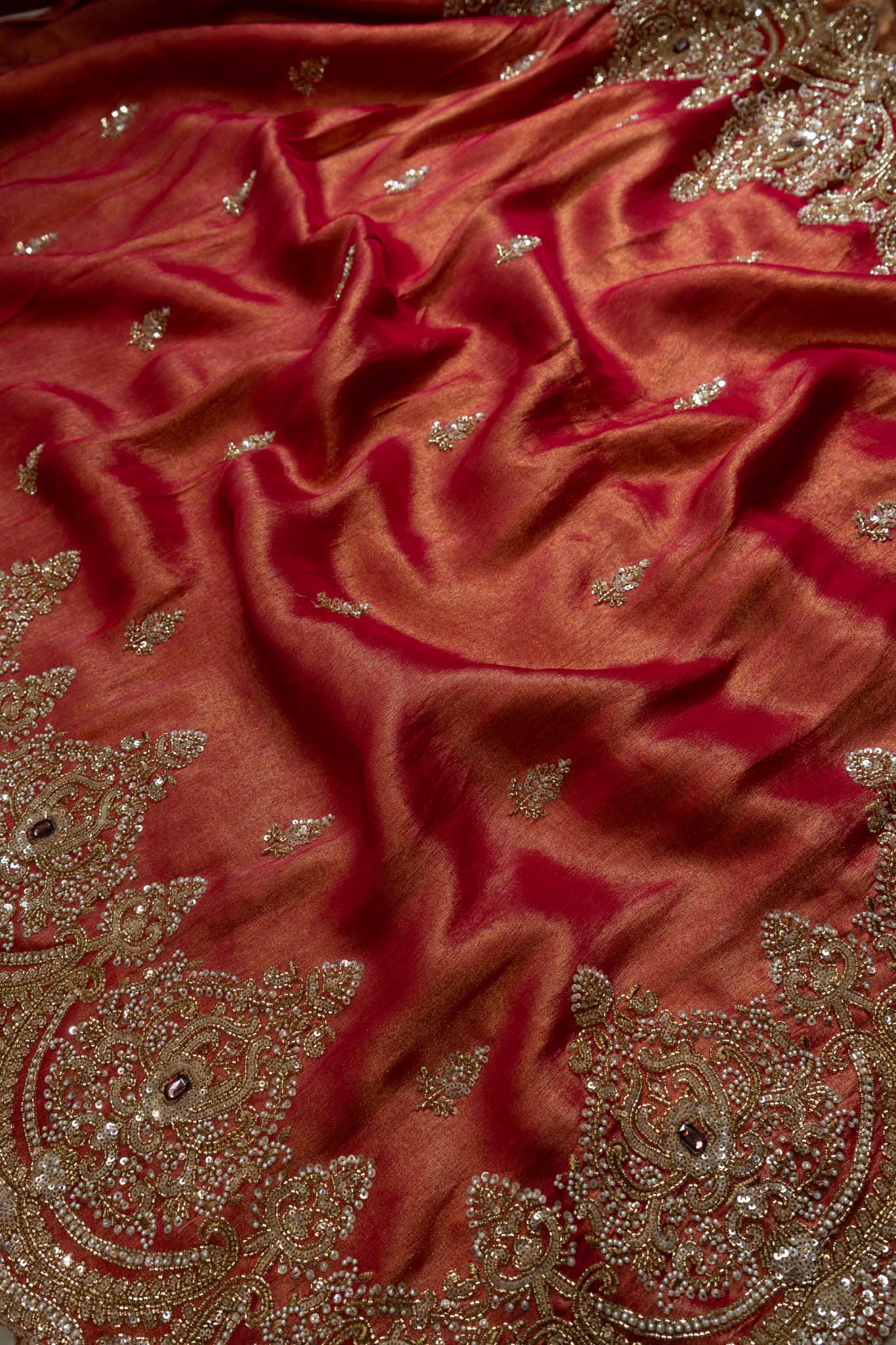 Soft Tissue Silk Scalloped Saree
