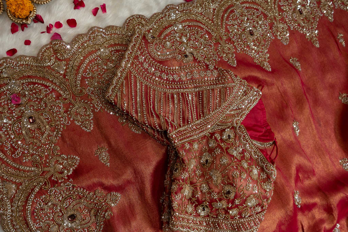 Soft Tissue Silk Scalloped Saree