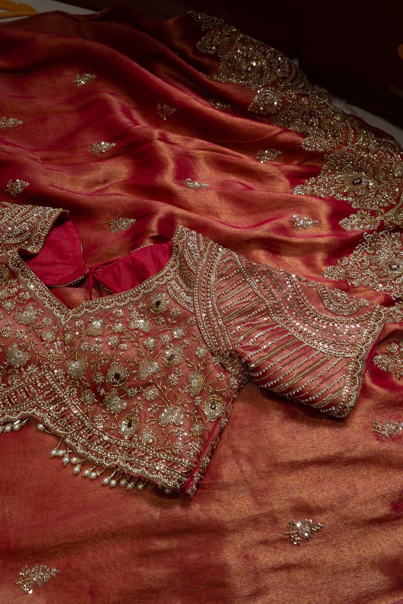 Soft Tissue Silk Scalloped Saree