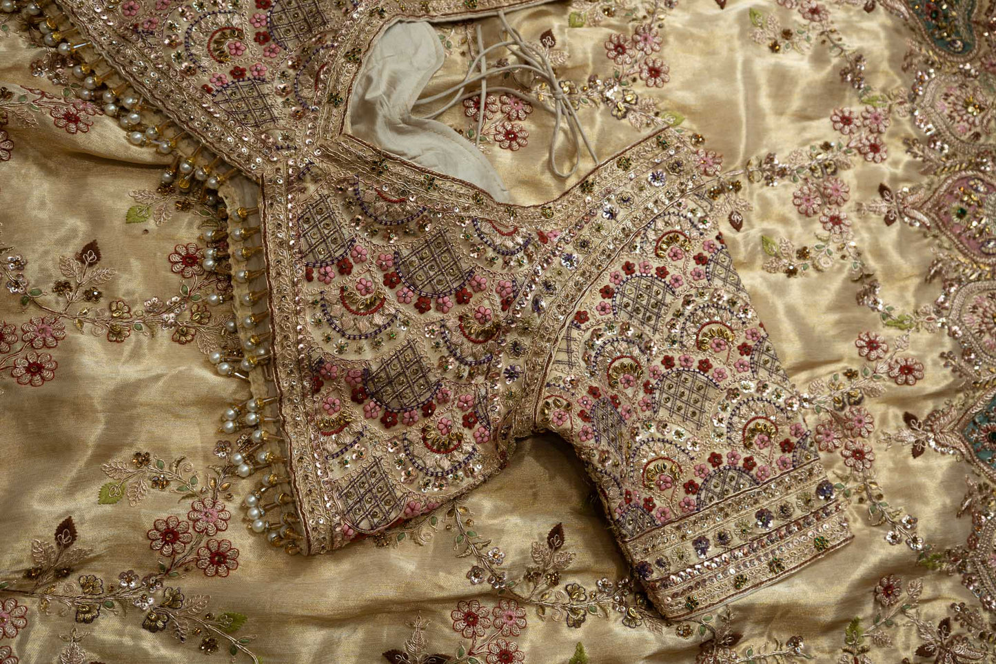 Tissue Silk Heart-Border Jaal Saree