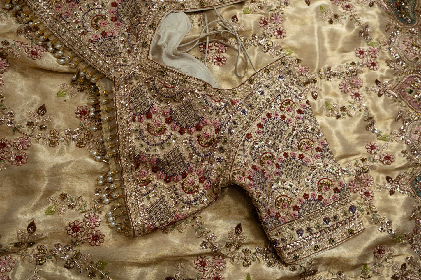 Tissue Silk Heart-Border Jaal Saree