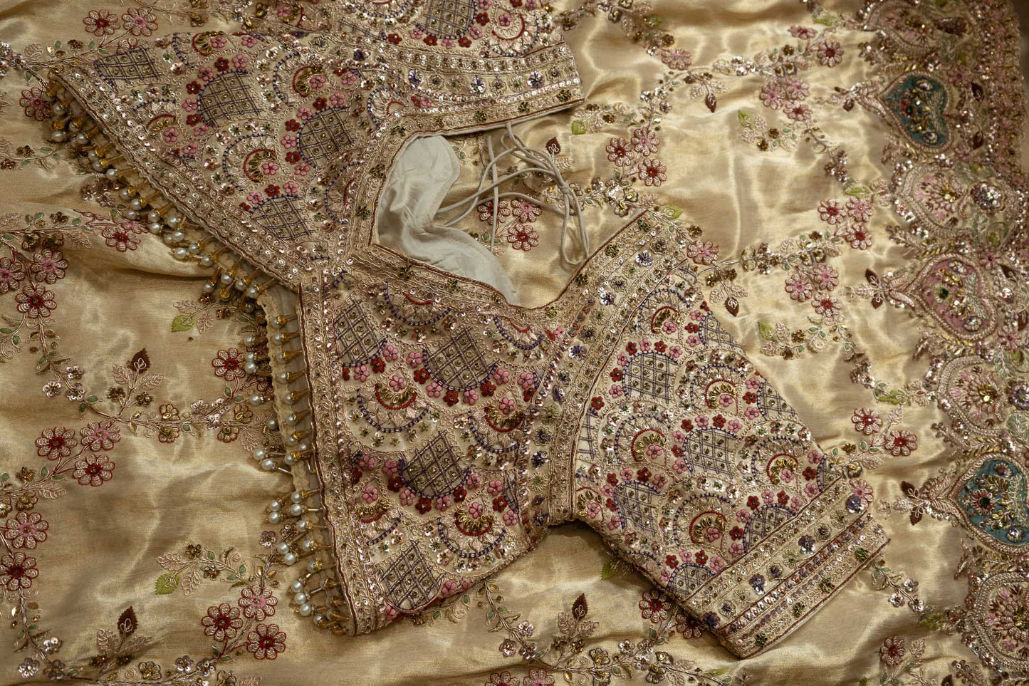 Tissue Silk Heart-Border Jaal Saree