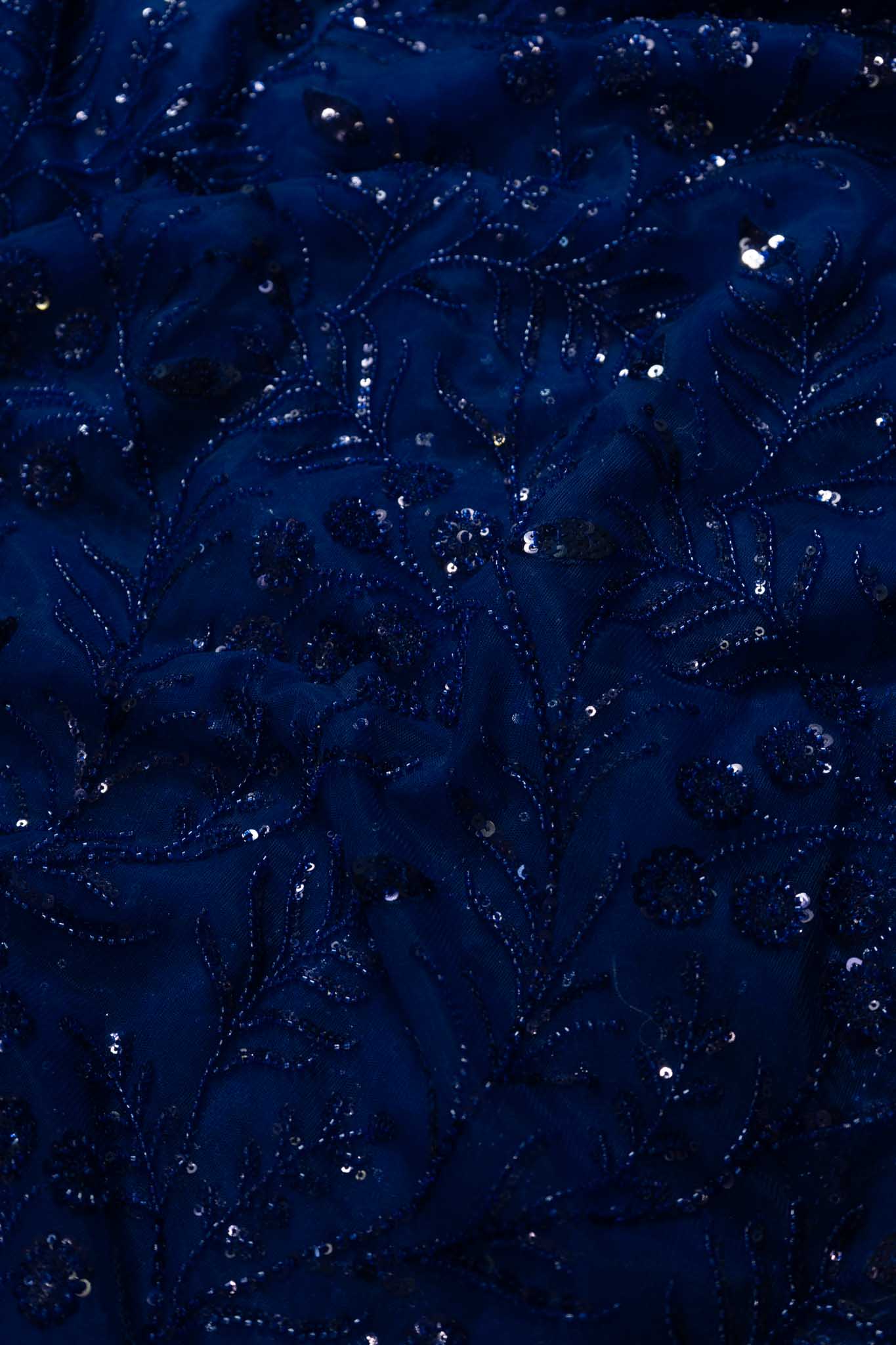 Premium Net Sequin Leaf Jaal Saree