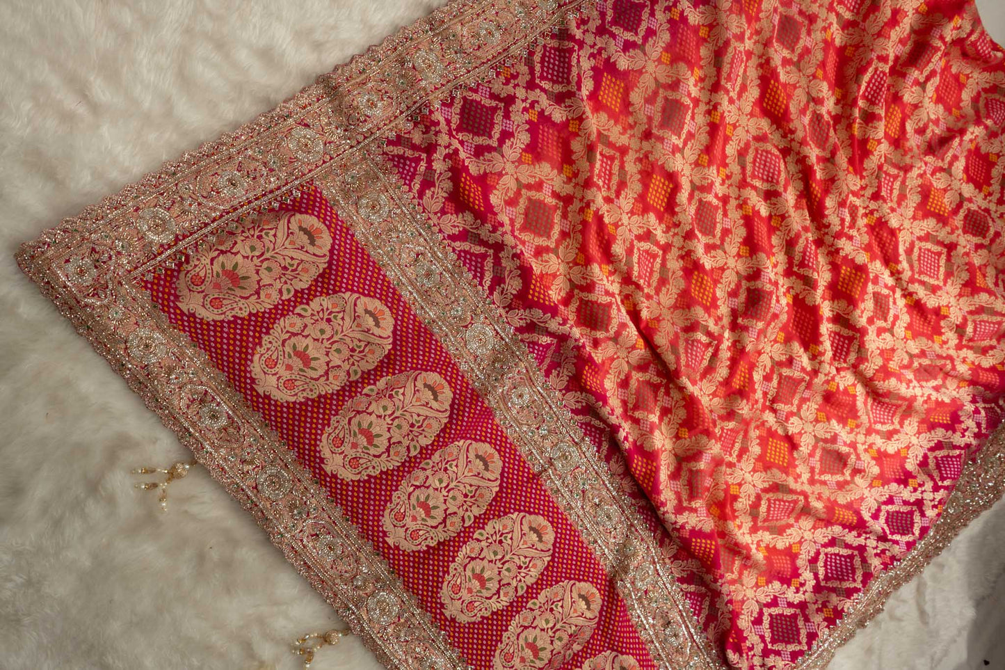 Khaddi Georgette Heritage Bandhani Saree