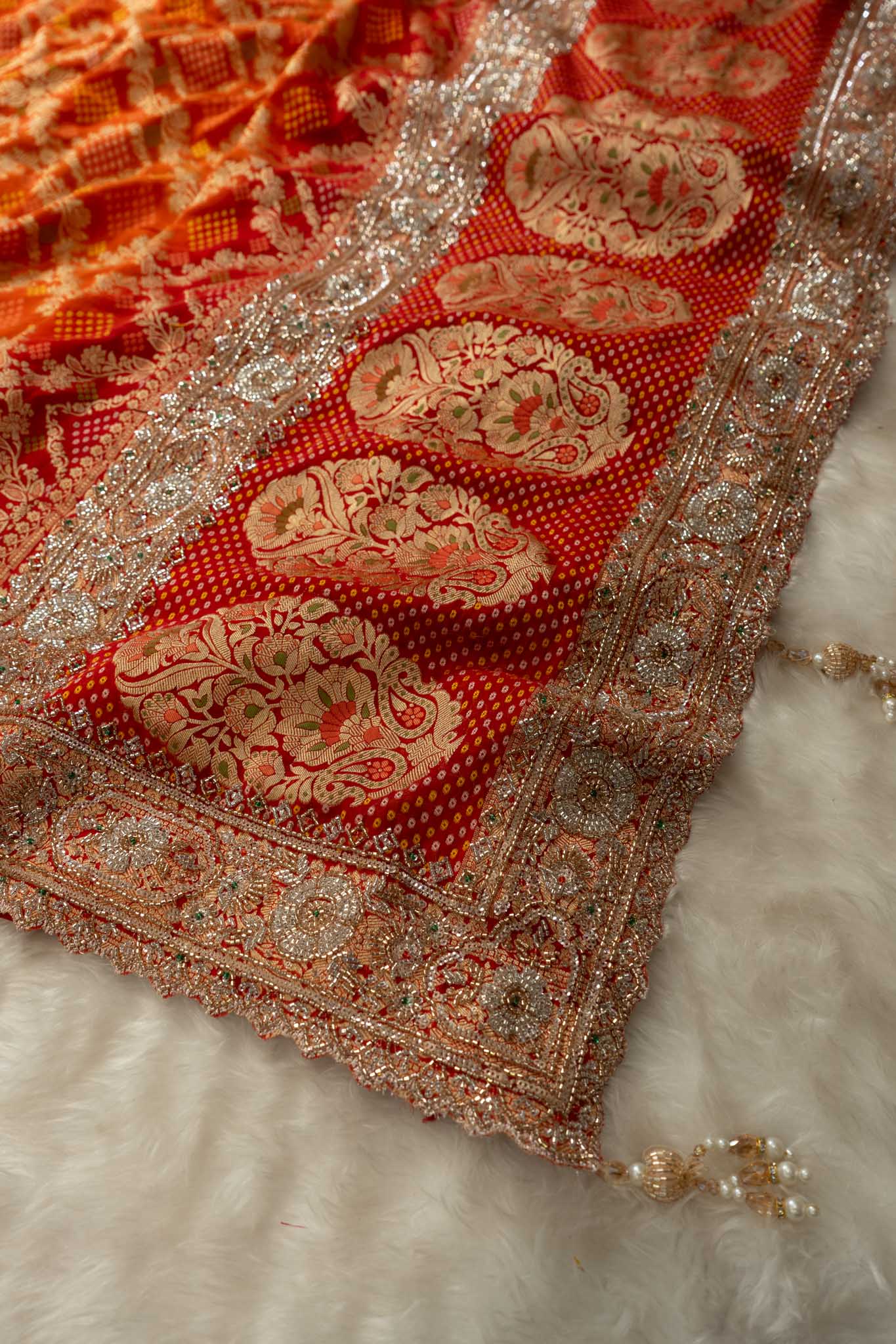 Khaddi Georgette Heritage Bandhani Saree