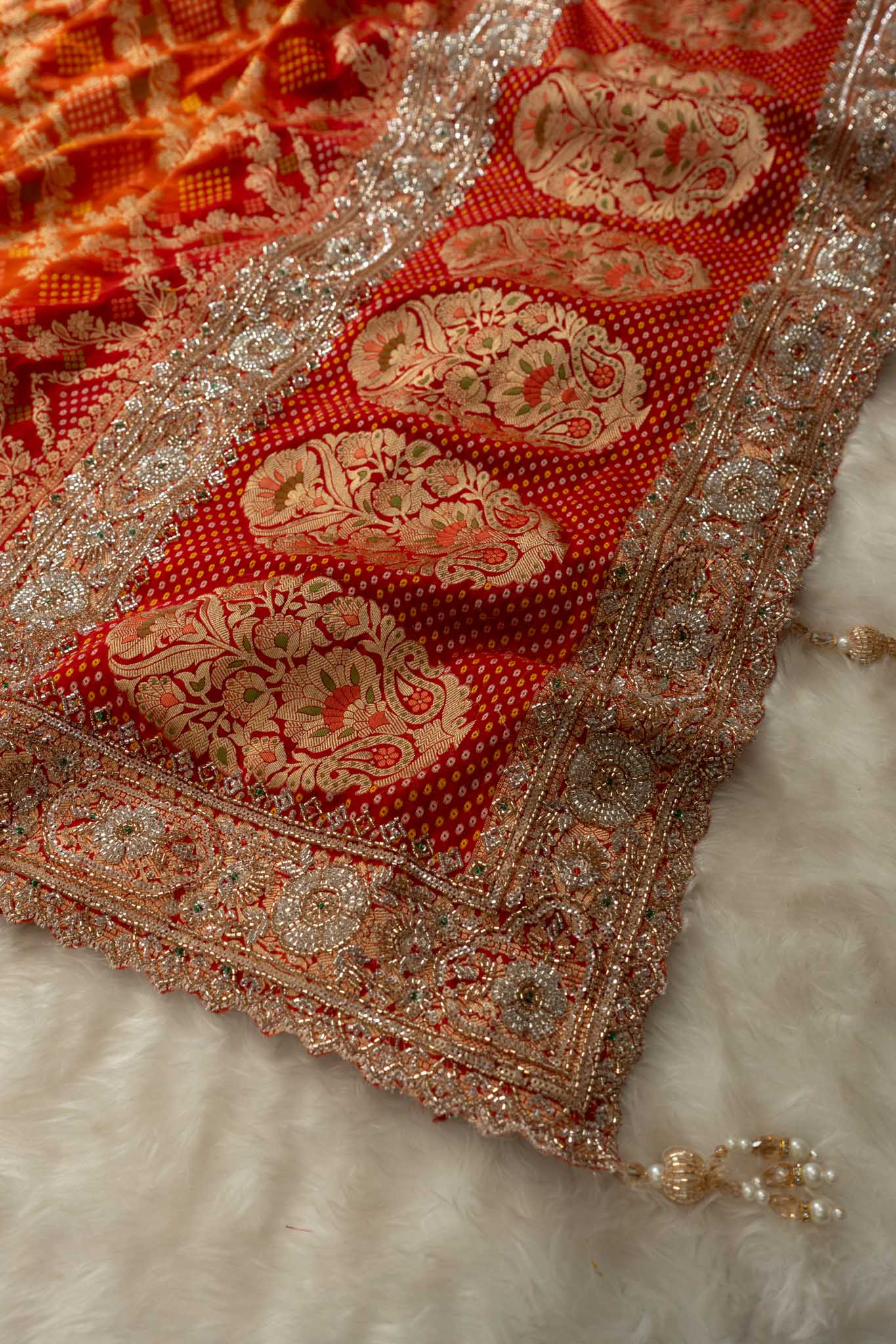 Khaddi Georgette Heritage Bandhani Saree