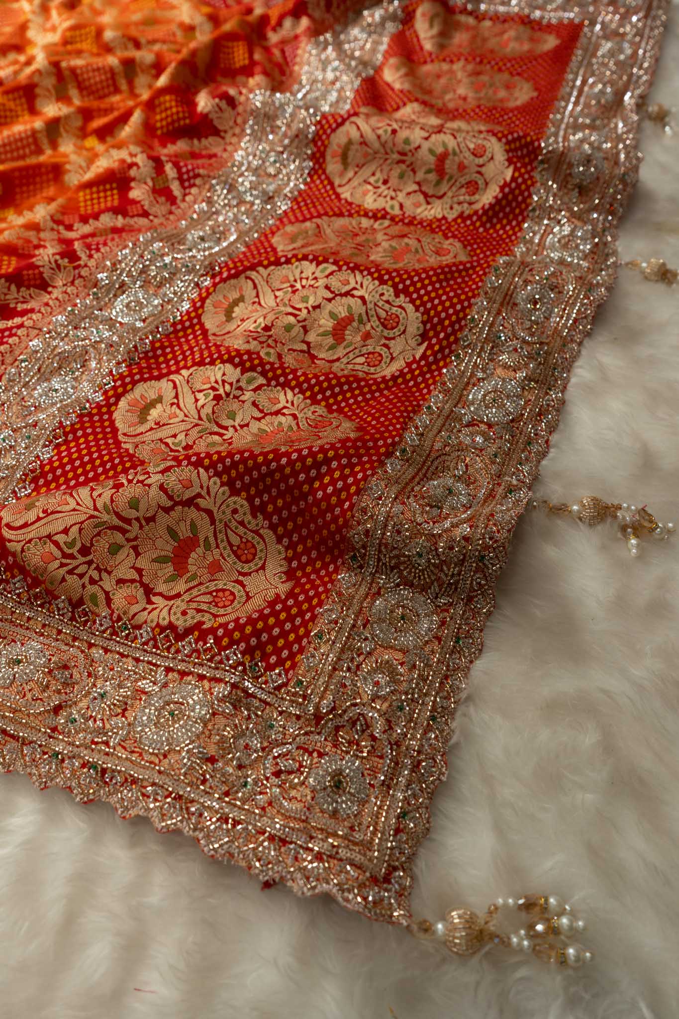 Khaddi Georgette Heritage Bandhani Saree